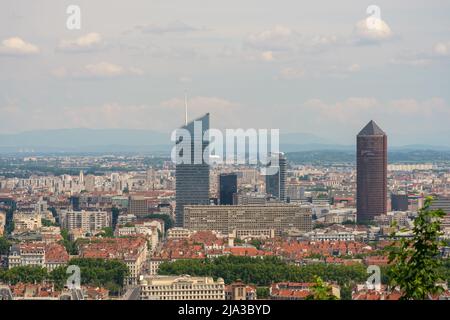 Lyon, Frankreich - 10. Mai 2022 : Panoramablick auf die schöne Stadt Lyon Stockfoto
