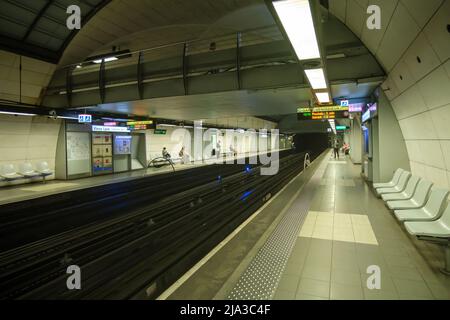 Lyon, Frankreich - 10. Mai 2022 : die U-Bahnstation von Venissieux in Lyon Frankreich Stockfoto