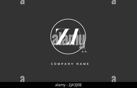 ZA, AZ Abstract Letters Logo Monogramm Stock Vektor