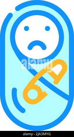 Schmerzen bei Kindern Farbe Symbol Vektor-Illustration Stock Vektor