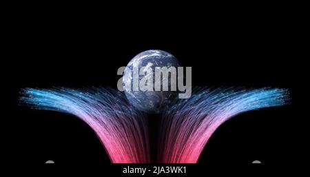 Planet Erde im All. 3D Rendern Stockfoto