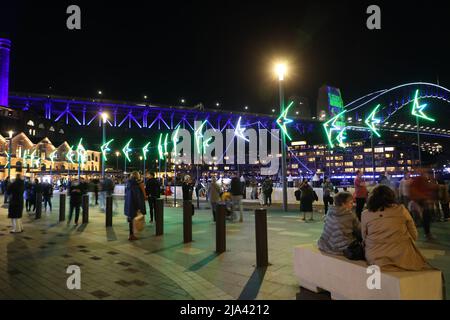 Sydney, Australien. 27. Mai 2022. Vivid Sydney 2022 läuft vom 27. Mai bis zum 18. Juni 2022. Kredit: Richard Milnes/Alamy Live Nachrichten Stockfoto