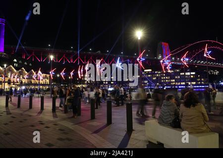 Sydney, Australien. 27. Mai 2022. Vivid Sydney 2022 läuft vom 27. Mai bis zum 18. Juni 2022. Kredit: Richard Milnes/Alamy Live Nachrichten Stockfoto