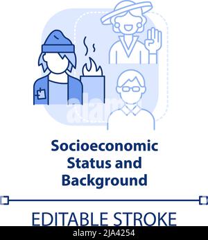 Sozioökonomischer Status und Hintergrund hellblaues Konzept-Symbol Stock Vektor