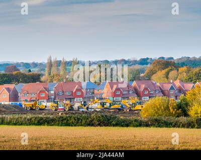 In Thakham West Sussex UK wird eine neue Wohnanlage gebaut Stockfoto