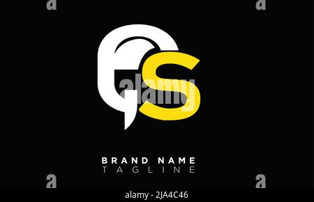 QS Alphabet Buchstaben Initialen Monogramm Logo Stock Vektor