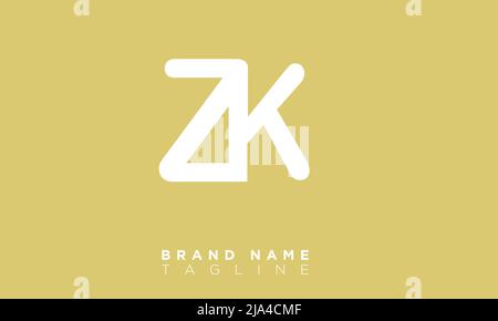 ZK Alphabet Buchstaben Initialen Monogramm Logo Stock Vektor