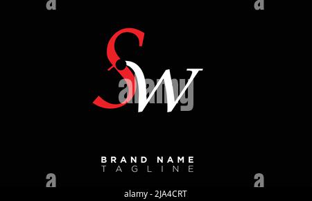 SW Alphabet Buchstaben Initialen Monogramm Logo Stock Vektor