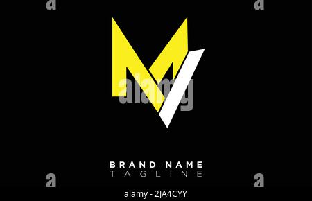 MV Alphabet Buchstaben Initialen Monogramm Logo Stock Vektor