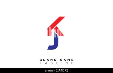 KJ Alphabet Buchstaben Initialen Monogramm Logo Stock Vektor