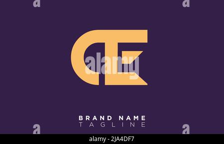 CE Alphabet Buchstaben Initialen Monogramm Logo Stock Vektor