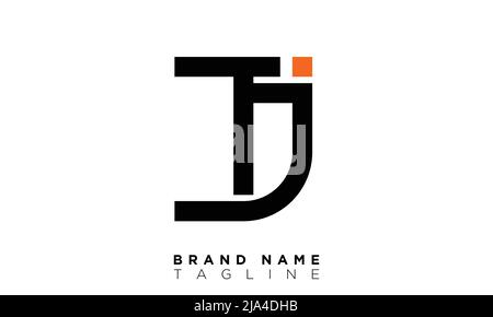 TJ Alphabet Buchstaben Initialen Monogramm Logo JT, T und J Stock Vektor