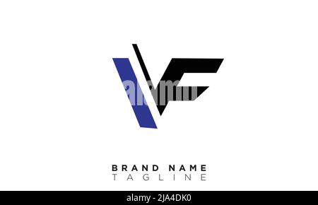 Buchstabenbuchstaben Initialen Monogramm-Logo VF, FV, V und F Stock Vektor