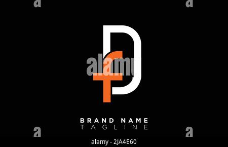 Buchstaben Buchstaben Initialen Monogramm Logo FD, DF, F und D Stock Vektor