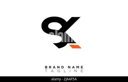 Buchstabenbuchstaben Initialen Monogramm Logo SK, KS, S und K Stock Vektor