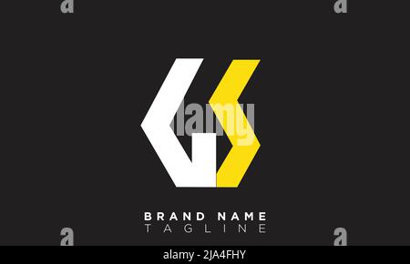 Buchstabenbuchstaben Initialen Monogramm Logo GS, SG, G und S Stock Vektor