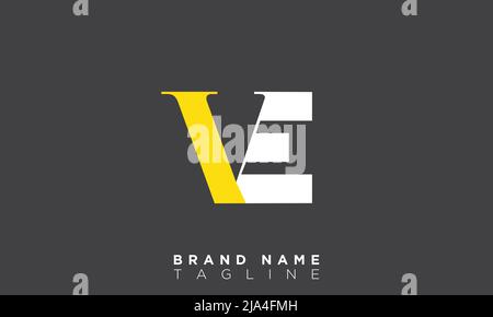 Buchstabenbuchstaben Initialen Monogramm-Logo VE, EV, V und E Stock Vektor