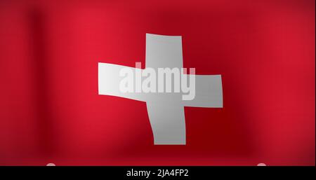 Bild der Nationalflagge der schweiz winkt Stockfoto