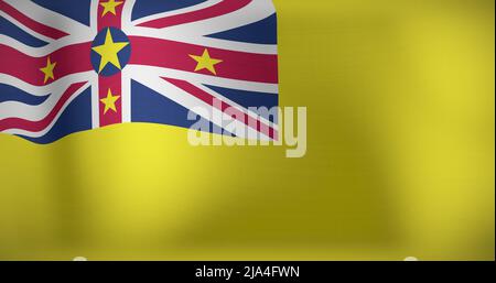 Bild der Nationalflagge von niue beim Winken Stockfoto