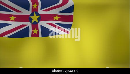 Bild der Nationalflagge von niue beim Winken Stockfoto