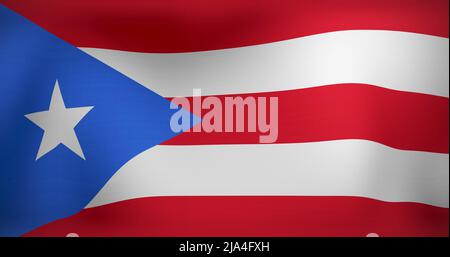 Bild der Nationalflagge von puerto rico, die winkt Stockfoto