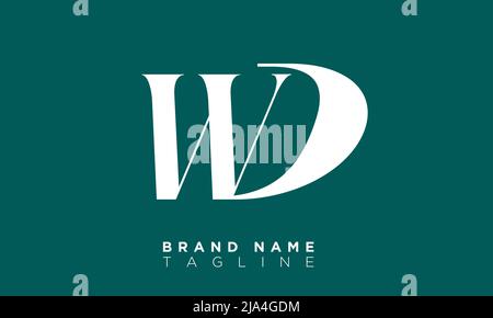 Buchstabenbuchstaben Initialen Monogramm-Logo WD, DW, W und D Stock Vektor