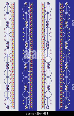 Ethno-Nahtloses Muster mit marokkanischen, berberischen, mexikanischen Motiven. Tribal-Kilim. Geometrisches Design. Tribal nahtlose Muster, Berber einheimischen Zeichen, ethnisch Stock Vektor
