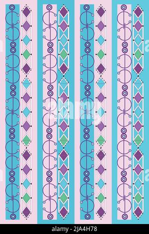 Ethno-Nahtloses Muster mit marokkanischen, berberischen, mexikanischen Motiven. Tribal-Kilim. Geometrisches Design. Tribal nahtlose Muster, Berber einheimischen Zeichen, ethnisch Stock Vektor