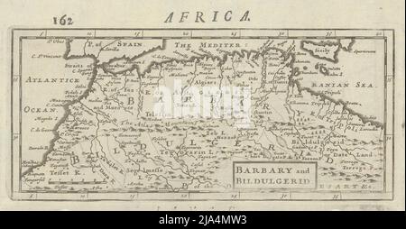 Barbary & Bildulgerid. Nordafrika Maghreb Marokko Algerien. MOLL 1709 alte Karte Stockfoto