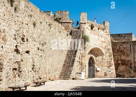 Othello's Turm innerhalb der mittelalterlichen Mauern des alten Famagusta, Zypern Stockfoto