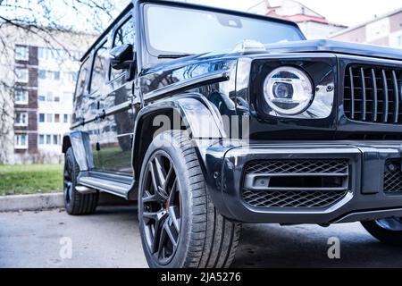 SOSNOVY Bor, Russland - 03. Mai 2022: Mercedes Benz AMG Gelandewagen Stockfoto