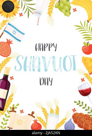 Alles gute zum Shavuot Tag Stock Vektor