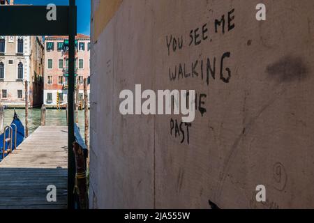 Street Art am Canale Grande, Venedig, Italien Stockfoto