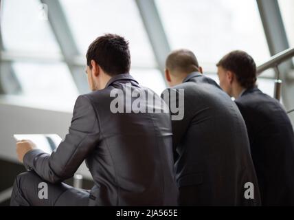 Porträt von intelligenten Geschäftspartner kommunizieren Tagung Stockfoto
