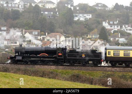 „Lydham Manor“ (läuft als Klassenpionier 7800 „Torquay Manor“) in Broadsands. Stockfoto