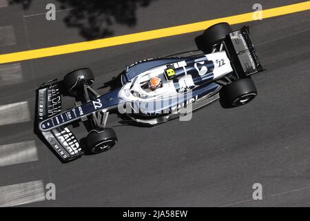 Monte-Carlo, Monaco. 27. Mai 2022. Monte-Carlo, Monaco. 27. Mai 2022. 22 TSUNODA Yuki (jap), Scuderia AlphaTauri AT03, Aktion während des Formel 1 Grand Prix de Monaco 2022, 7. Runde der FIA Formel 1 Weltmeisterschaft 2022, auf dem Circuit de Monaco, vom 27. Bis 29. Mai 2022 in Monte-Carlo, Monaco - Foto DPPI Stockfoto