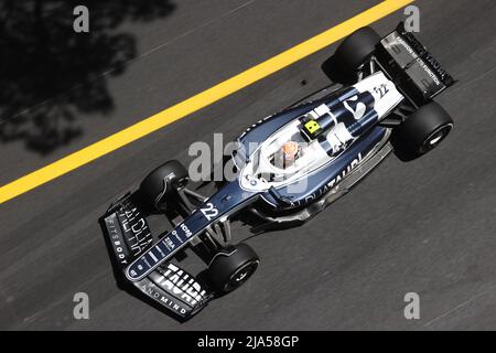 Monte-Carlo, Monaco. 27. Mai 2022. Monte-Carlo, Monaco. 27. Mai 2022. 22 TSUNODA Yuki (jap), Scuderia AlphaTauri AT03, Aktion während des Formel 1 Grand Prix de Monaco 2022, 7. Runde der FIA Formel 1 Weltmeisterschaft 2022, auf dem Circuit de Monaco, vom 27. Bis 29. Mai 2022 in Monte-Carlo, Monaco - Foto DPPI Stockfoto