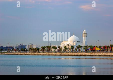 Schöne Al Khobar Corniche Moschee Saudi-Arabien Stockfoto