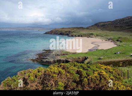 Sangobeg Sands, in der Nähe von Durness, Sutherland, Schottland. Stockfoto