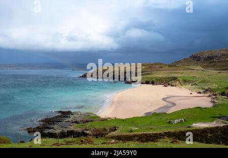 Sangobeg Sands, in der Nähe von Durness, Sutherland, Schottland. Stockfoto