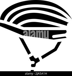 Helm für Fahrer Glyphe Symbol Vektor Illustration Stock Vektor