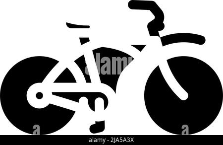 cruiser Fahrrad Glyphe Symbol Vektor Illustration Stock Vektor