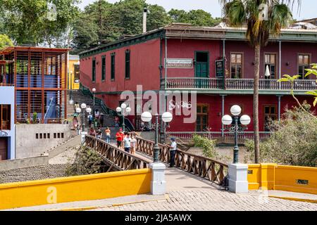 Die Seufzerbrücke, Barranco District, Lima, Peru. Stockfoto