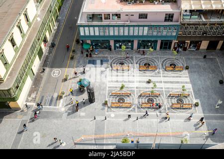 Ein kleiner Platz in der Nähe der Plaza De Armas, Lima, Peru. Stockfoto