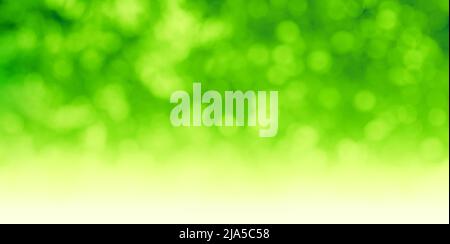 Grünes und gelbes Laub Bokeh, abstrakter natürlicher Hintergrund Stockfoto