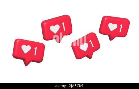 3D wie Icons für Social Media isoliert auf weißem Hintergrund. Design-Elemente für Web, Apps, Werbung, CEO und andere Stock Vektor