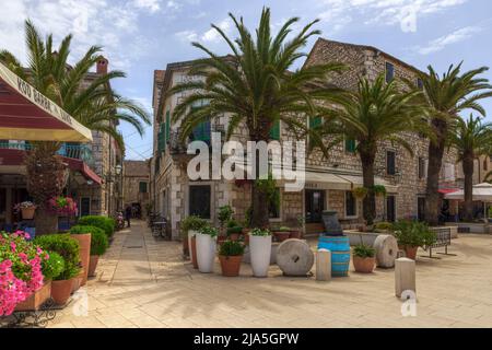 Stari Grad, Hvar, Dalmatien, Kroatien, Europa Stockfoto