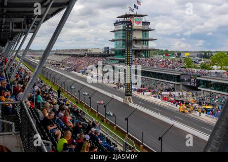 Indianapolis, Indiana, USA. 27.. Mai 2022. DALTON KELLETT (4) aus Stouffville, Kanada, übt auf dem Indianapolis Motor Speedway in Indianapolis, Indiana, für die Indianapolis 500 aus. (Bild: © Walter G. Arce Sr./ZUMA Press Wire) Bild: ZUMA Press, Inc./Alamy Live News Stockfoto