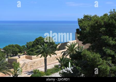 Blick auf Alicante von der Burg Santa Barbara, Costa Blanca, Spanien Stockfoto