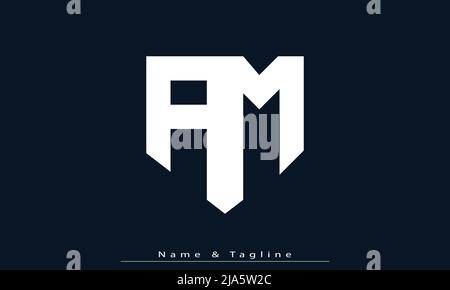 Alphabet Buchstaben Initialen Monogramm Logo AM, MA Stock Vektor